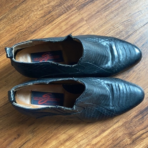 Giorgio Brutini black snake skin heeled ankle boots size 8 - Picture 4 of 10